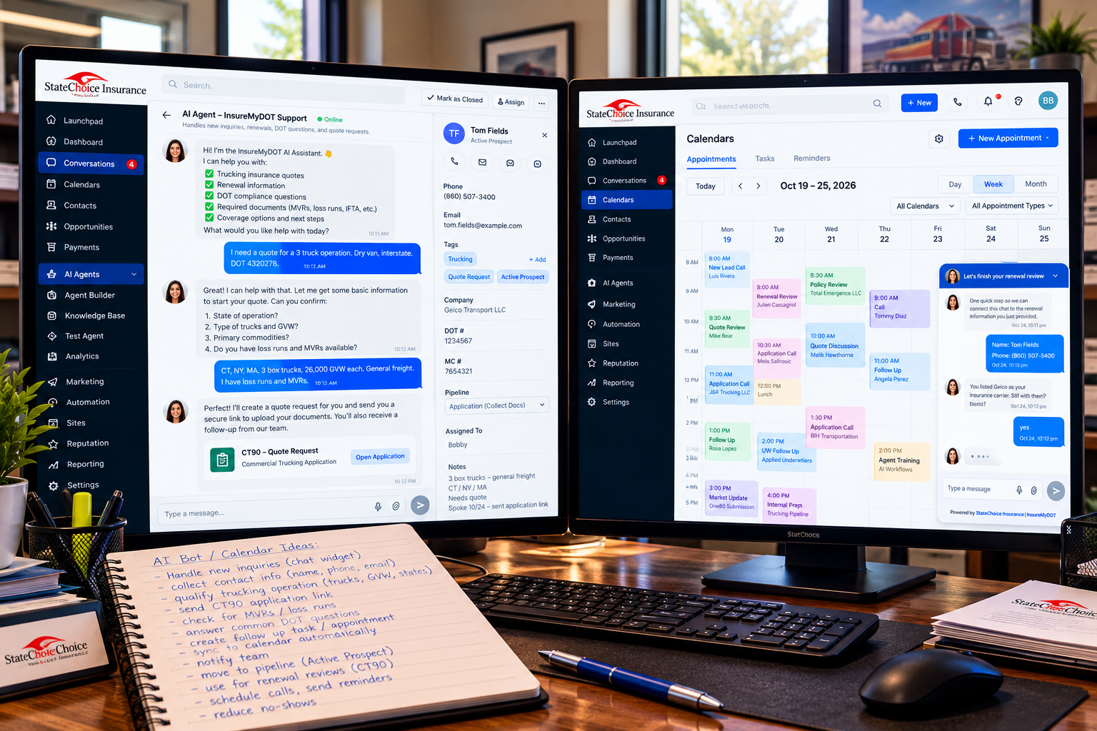 Home statechoice insurance dual monitor workspace